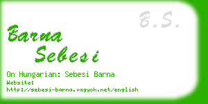 barna sebesi business card